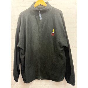 USA Olympic Fleece Jacket Mens Size XXL Black Full Front Zip Mock Neck